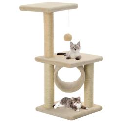 Arbre &agrave; chat avec griffoirs en sisal 65 cm Beige