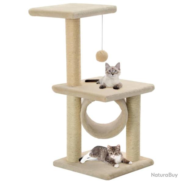 Arbre � chat avec griffoirs en sisal 65 cm Beige