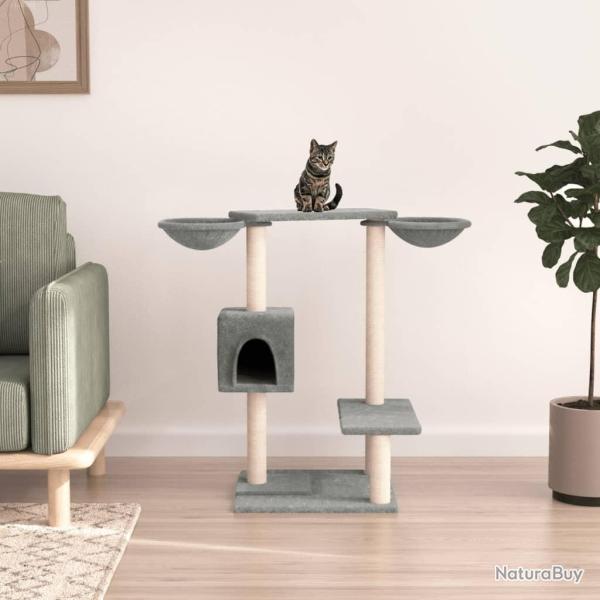Arbre  chat avec griffoirs gris clair 82 cm alsavelo
