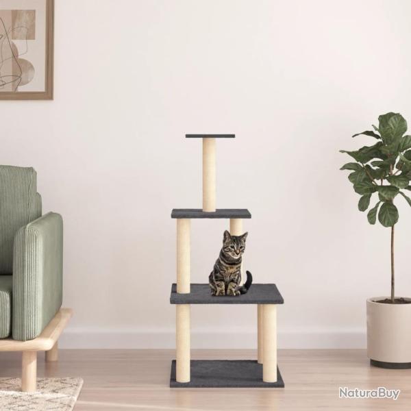 Arbre � chat avec griffoirs en sisal gris fonc� 111 cm