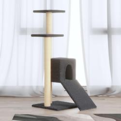 Arbre &agrave; chat avec griffoirs en sisal Gris fonc&eacute; 92 cm