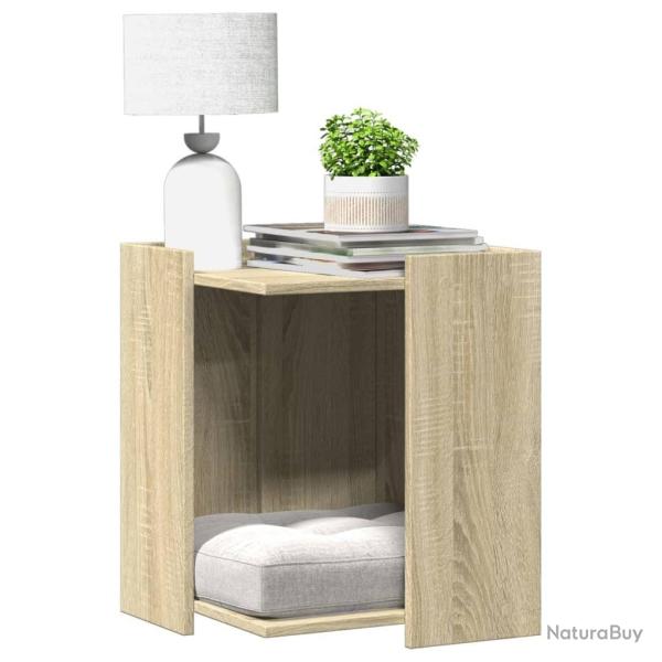 Meuble de bac  litire pour chat chne sonoma bois ingnierie alsavelo