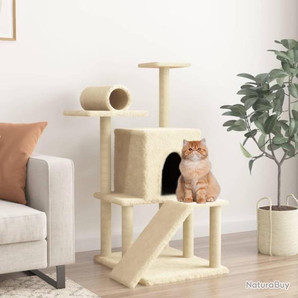 Arbre  chat avec griffoirs en sisal crme 110,5 cm alsavelo