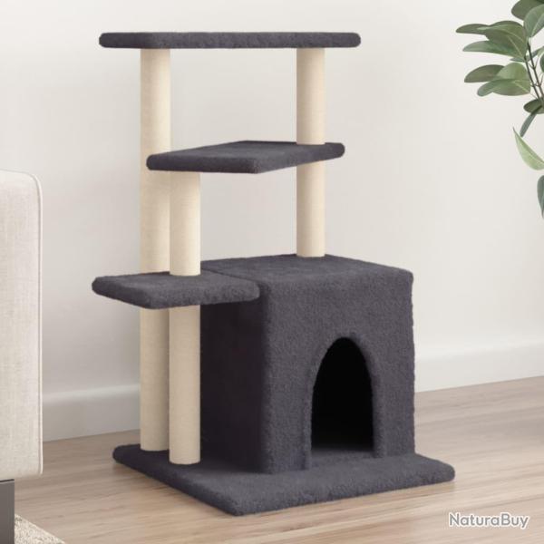 Arbre � chat avec griffoirs en sisal gris fonc� 83,5 cm