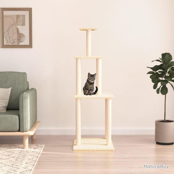 Arbre � chat avec griffoirs en sisal cr�me 149 cm alsavelo