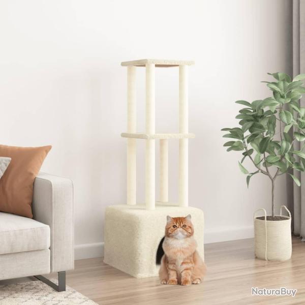 Arbre  chat avec griffoirs en sisal Crme 133,5 cm alsavelo