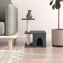 Arbre &agrave; chat avec griffoirs en sisal gris fonc&eacute; 48 cm