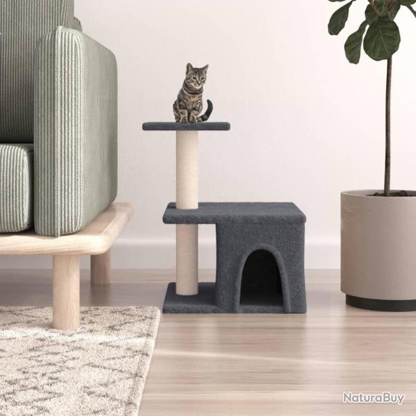 Arbre � chat avec griffoirs en sisal gris fonc� 48 cm