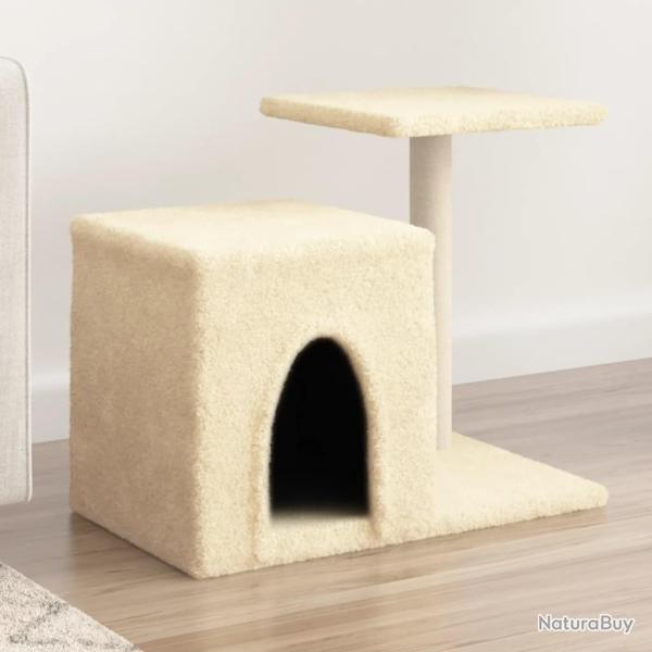 Arbre  chat avec griffoirs en sisal crme 50,5 cm alsavelo