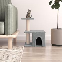 Arbre &agrave; chat avec griffoirs en sisal gris clair 48 cm