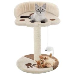 Arbre &agrave; chat avec griffoir en sisal 40 cm Beige et Marron alsavelo