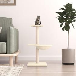 Arbre &agrave; chat avec griffoirs en sisal cr&egrave;me 72 cm