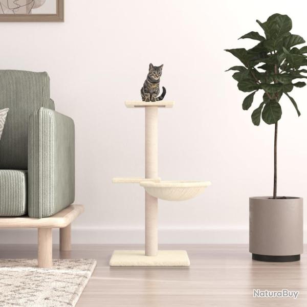 Arbre  chat avec griffoirs en sisal crme 72 cm alsavelo