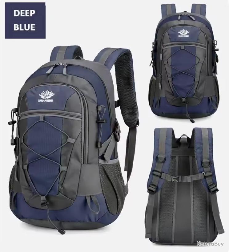 Sac À Dos Randonnée Homme Portable Grande Capacité Étanche Femme Voyage Tendance Bleu V 8695