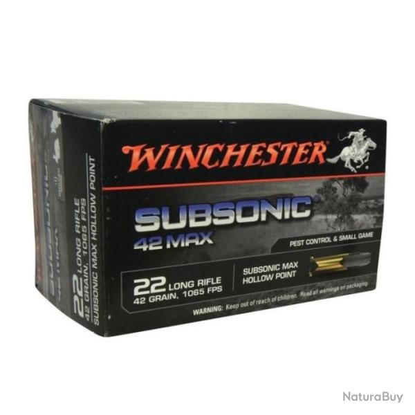 OFFRE 1 boite WINCHESTER SUBSONIC 42 MAX 50 MUNITIONS 22 LR LIVRAISON OFFERTE