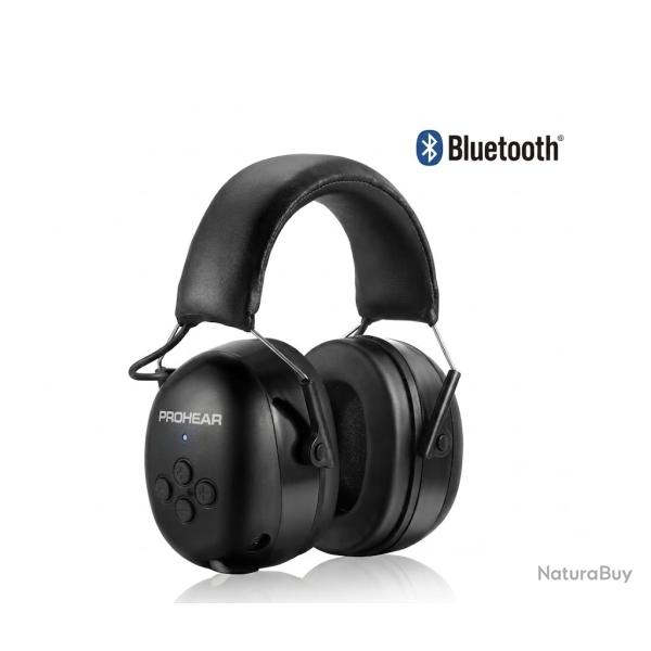 Casque Anti-Bruit �lectronique Bluetooth 5.3 Chasse Tir Sportif SNR 30 dB NRR 25dB Rechargeable Noir