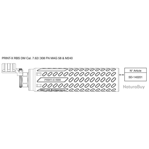 B&T Silencieux PRINT-X RBS DM Cal. 7.62/.308 FN MAG 58 & M240