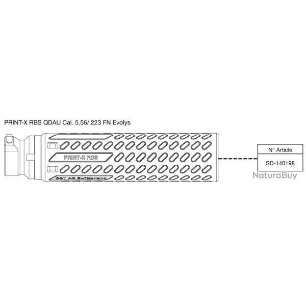 B&T Silencieux PRINT-X RBS QDAU Cal. 5.56/.223 FN Evolys