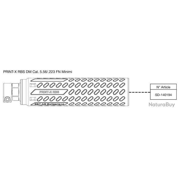 B&T Silencieux PRINT-X RBS DM Cal. 5.56/.223 FN Minimi