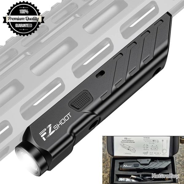 CVLIFE-lampe de poche tactique 1700 Lumens pour fusil avec Mode stroboscopique adapt� m-rail