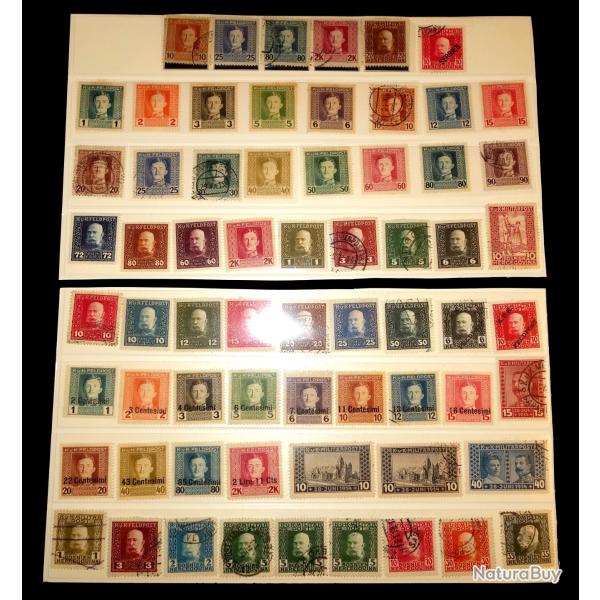 TIMBRES POSTAUX de l'EMPIRE AUSTRO-HONGROISE de la PREMIERE GUERRE.  /8999