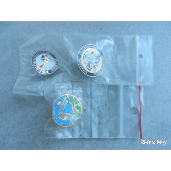 lot de 3 pin's Gendarmerie - Nations Unies Minurso - garde prsidentielle - escadron de Baccarat