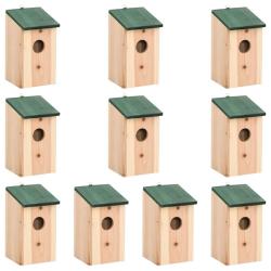 Nichoirs 10 pcs Bois de sapin massif 12x12x22 cm