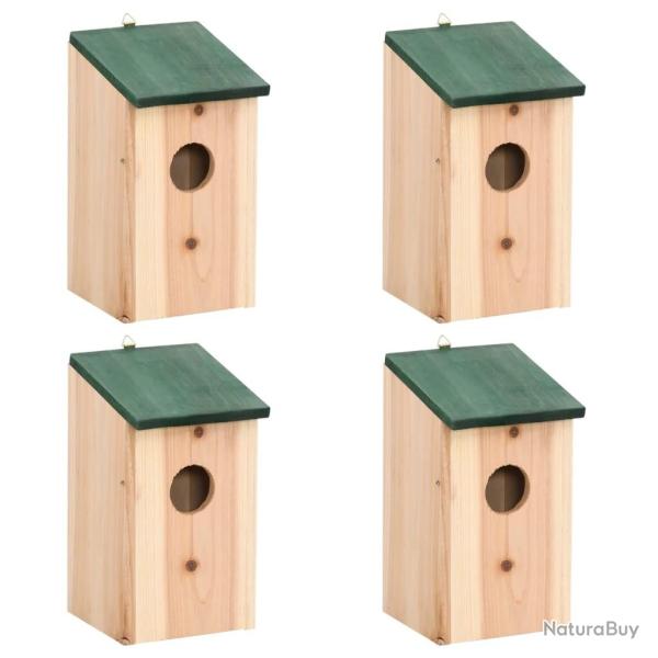 4 pcs Nichoirs Bois 12x12x22 cm alsavelo