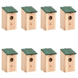 Nichoirs 8 pcs Bois 12x12x22 cm alsavelo