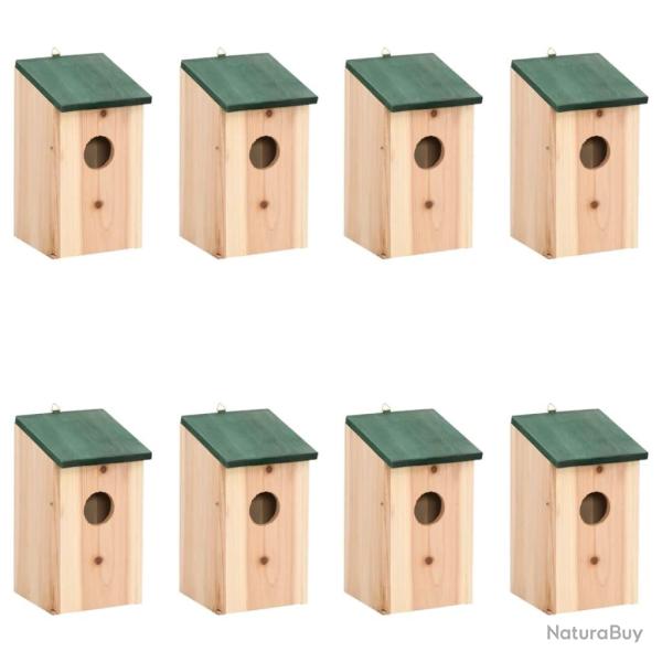 Nichoirs 8 pcs Bois 12x12x22 cm alsavelo