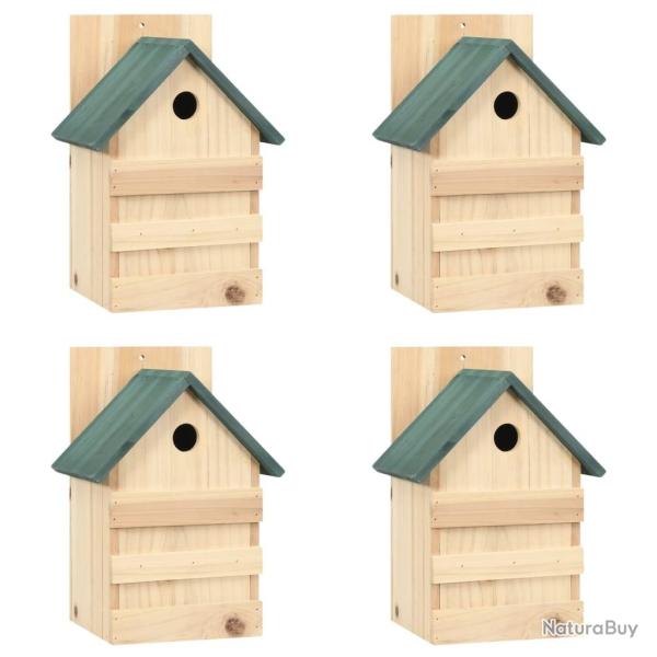 Nichoirs 4 pcs 23x19x33 cm Bois de sapin