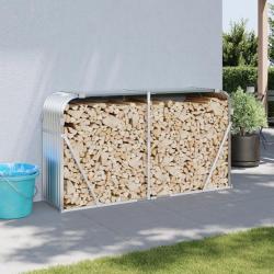 Porte-b&ucirc;ches argent&eacute; 180x45x100 cm acier galvanis&eacute; alsavelo