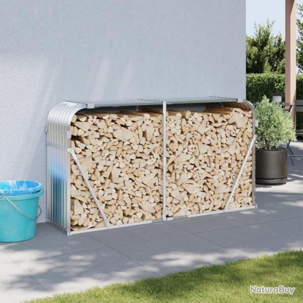 Porte-b�ches argent� 180x45x100 cm acier galvanis�