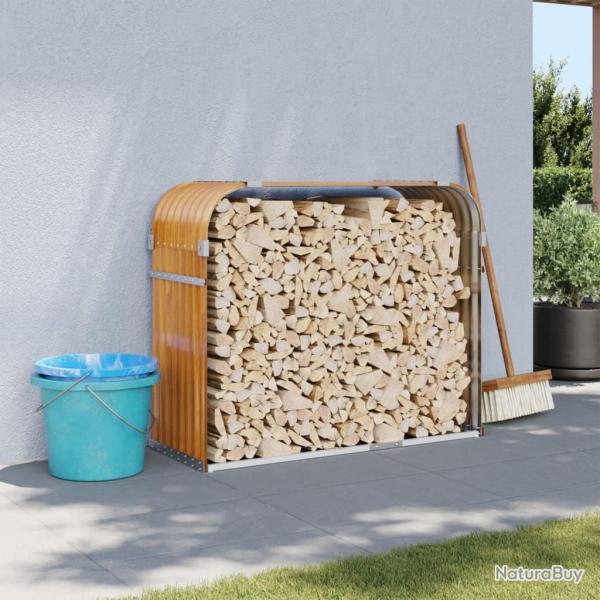 Porte-b�ches marron clair 120x45x100 cm acier galvanis�