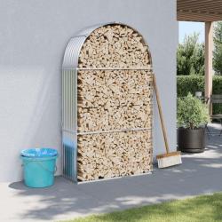 Porte-b&ucirc;ches argent&eacute; 120x45x210 cm acier galvanis&eacute;