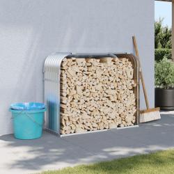 Porte-b&ucirc;ches argent&eacute; 120x45x100 cm acier galvanis&eacute; alsavelo