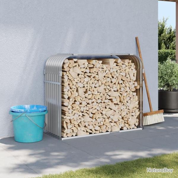 Porte-b�ches gris clair 120x45x100 cm acier galvanis�
