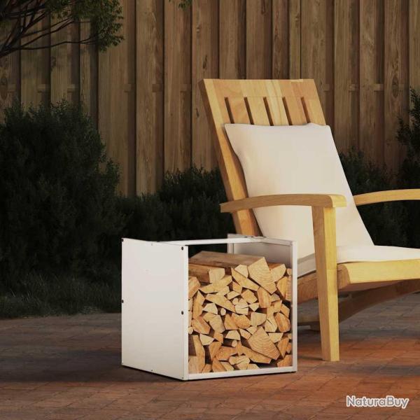 Portant de bois chauffage blanc 40x40x40 cm