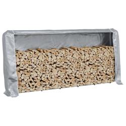 Portant de bois de chauffage et housse de pluie acier galvanis&eacute; alsavelo