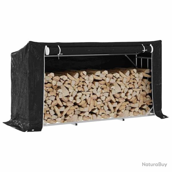 Portant de bois de chauffage et housse de pluie acier galvanis�