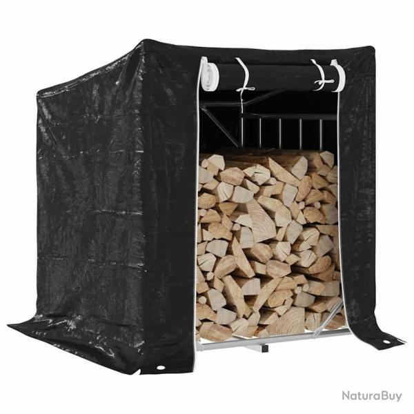 Portant de bois de chauffage et housse de pluie acier galvanis�