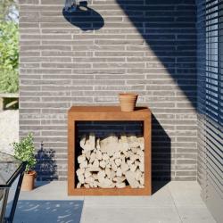 &Eacute;tag&egrave;re &agrave; bois 60x40x60 cm acier r&eacute;sistant aux intemp&eacute;ries alsavelo