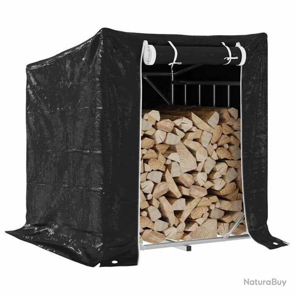 Portant de bois de chauffage et housse de pluie acier galvanis�