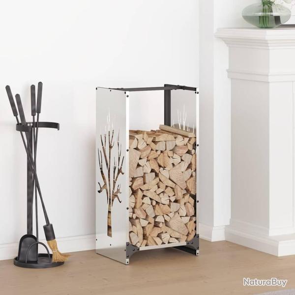 Portant de bois de chauffage 40x30x80 cm acier inoxydable alsavelo