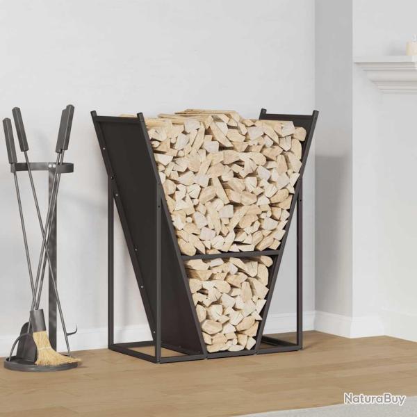 Portant de bois chauffage noir 69,5x35x81 cm