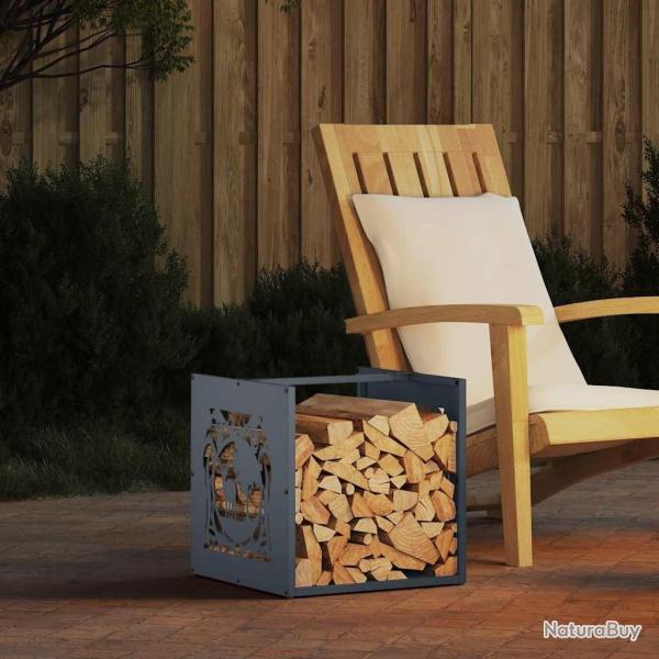 Portant de bois chauffage anthracite 40x40x40 cm