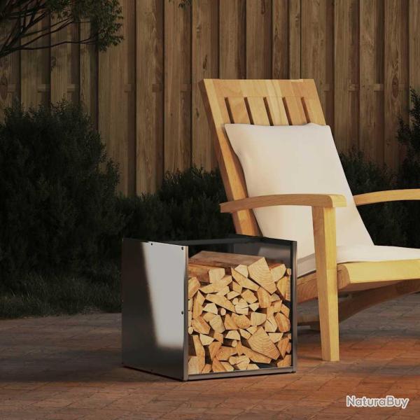 Portant de bois de chauffage 40x40x40 cm acier inoxydable alsavelo