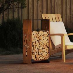 &Eacute;tag&egrave;re &agrave; bois 40x30x80 cm acier r&eacute;sistant aux intemp&eacute;ries