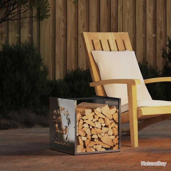 Portant de bois de chauffage 40x40x40 cm acier inoxydable
