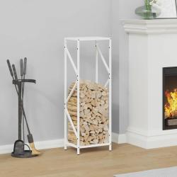 Portant de bois chauffage blanc 34x25x100 cm